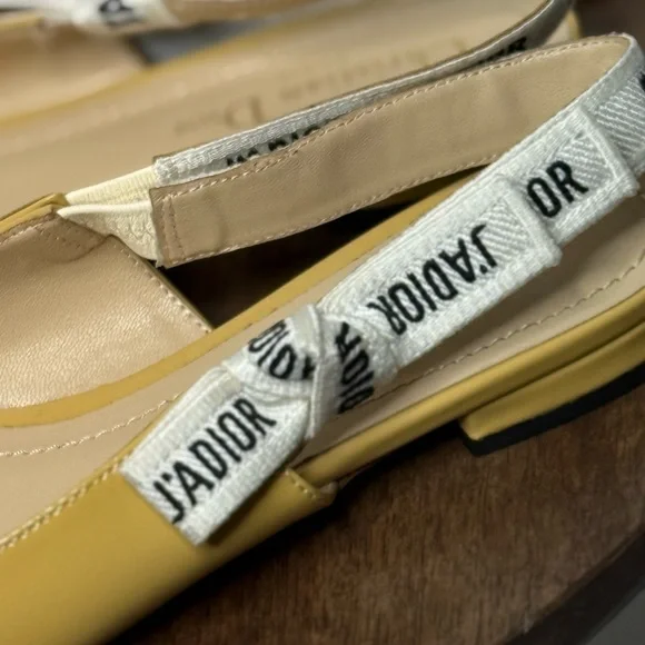 Christian Dior Patent Leather J'adior Slingback Flats